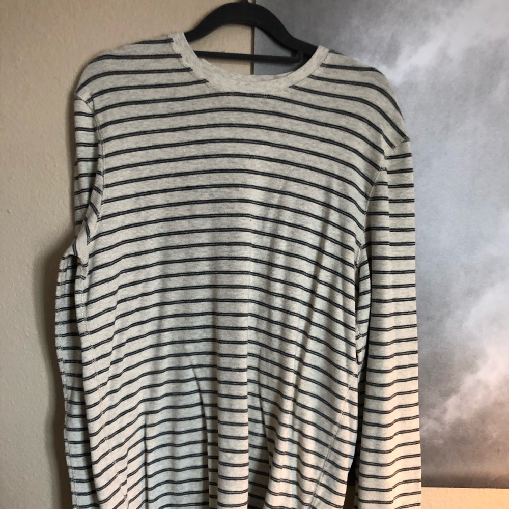 Striped long sleeve thermal t-shirt